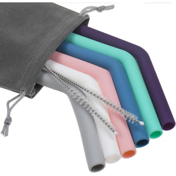 Солома продукта кухни силикона BPA свободная многоразовая с щетками чистки