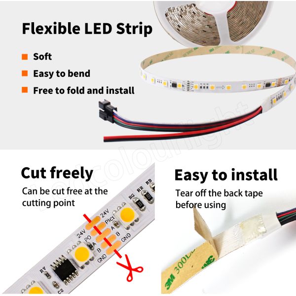 2700K~6000K CCT IP20 60LEDs/m DMX512 Control Addressable LED Strip Light