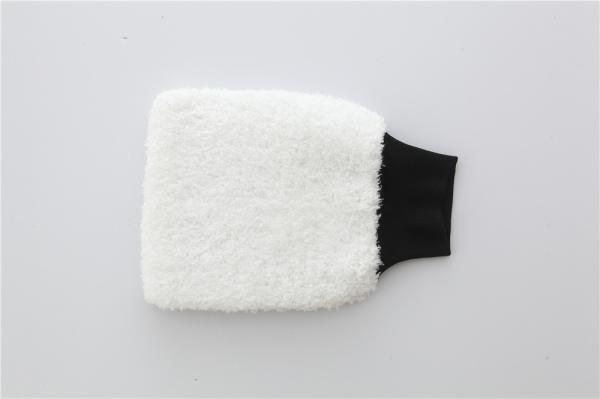 white color microfiber plush car cleaning detailing house cleaning wash mitts/gloves