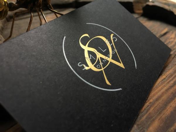Gold Foil Square Business Cards Black And White Name Card Offset Printing
