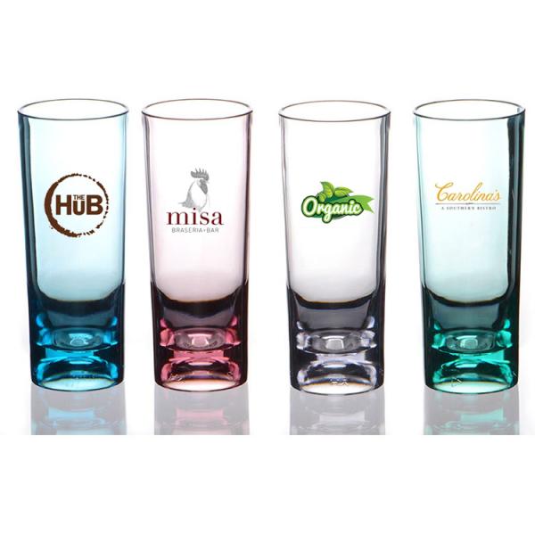Stackable Hi Ball Plastic Tumbler Glasses Colorful Unbreakable SAN Vodka Shot Glasses