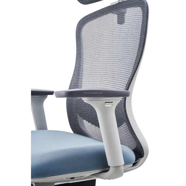4D Adjustable Armrest Ergonomic Mesh Task Chair Blue Modern Swivel Mesh Fabric Office Chair