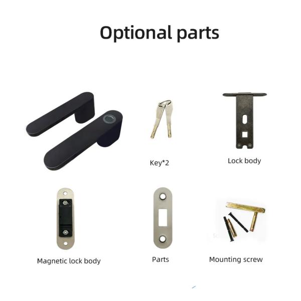Apartment Smart Fingerprint Door Lock Intelligent Biometric Black Aviation Aluminium
