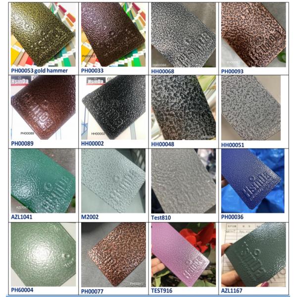 Revêtement en poudre martelé 100 % solide avec une granulométrie moyenne de 32 à 42 µm et une densité de 1,2 à 1,7 g pour un revêtement métallique supérieur