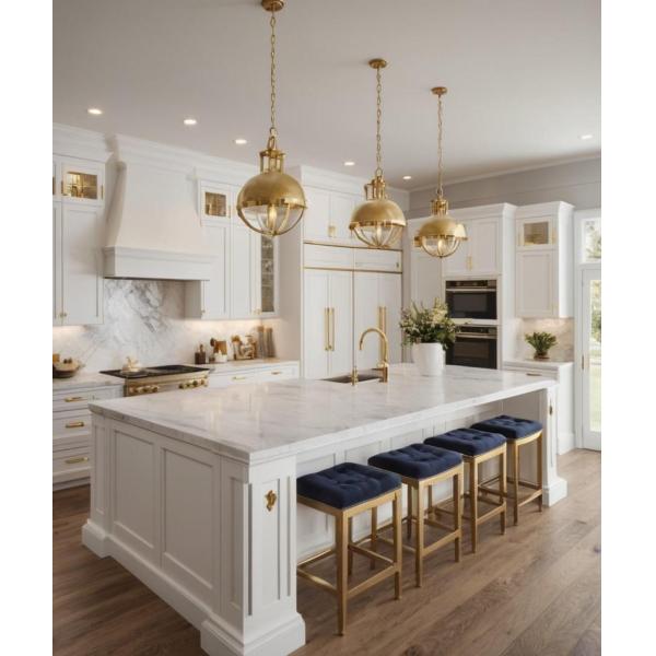 Armarios de cocina modernos conjunto completo de casa de madera maciza de alto brillo