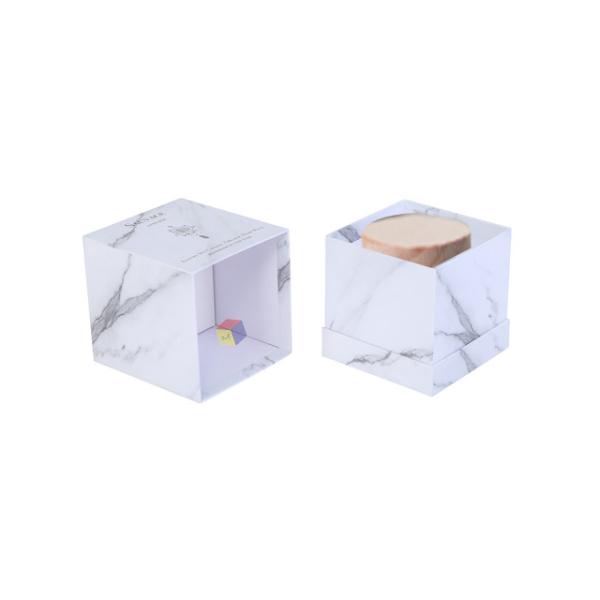 Luxury Custom Logo Marble Printed Lid and Base Rigid Boxes for Candle Gift Packaging