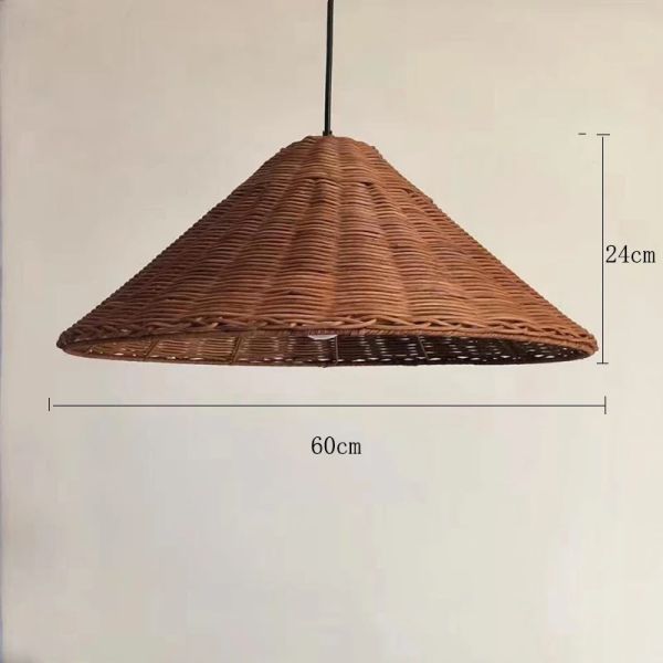 farmhouse light bar dining lights Minimalist Brown Beige Retro wicker pendant light(WH-WP-96)