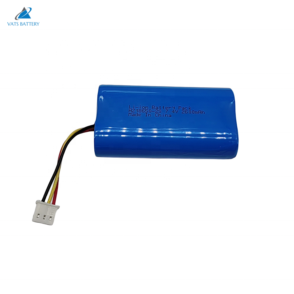 Factory 18650 Size 7.4V 2600mAh Capacity Li-ion Battery Pack with PCB Protection for Toys and Power Tools