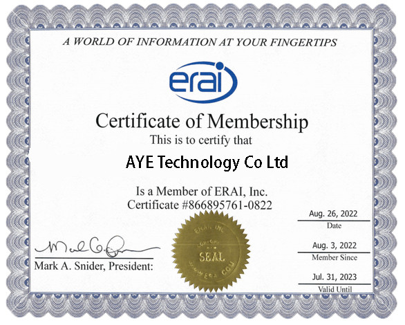 AYE TECHNOLOGY CO., LIMITED Сертификации