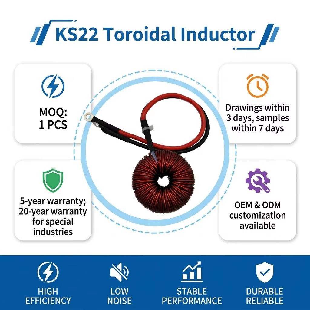 KS22 High Efficiency Differential Mode Choke With Ring Terminals Stable