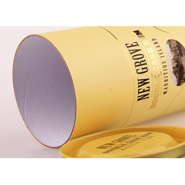 Customised Movable Lid Yellow Wine Bottle Gift Tube / Cardboard Paper Tubes