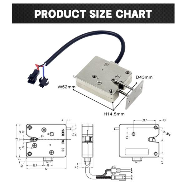 Сплава цинка KERONG защелка замка мини электронная для автомата