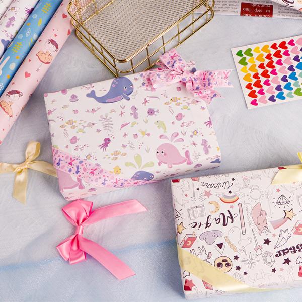 MSD Festival de Natal Bolo Embalagem Roll Kraft papel de embrulho para decoração fácil