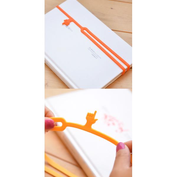Eco-friendly Colorful Promotional Gift Finger Shape Elastic Custom Silicone Bookmark
