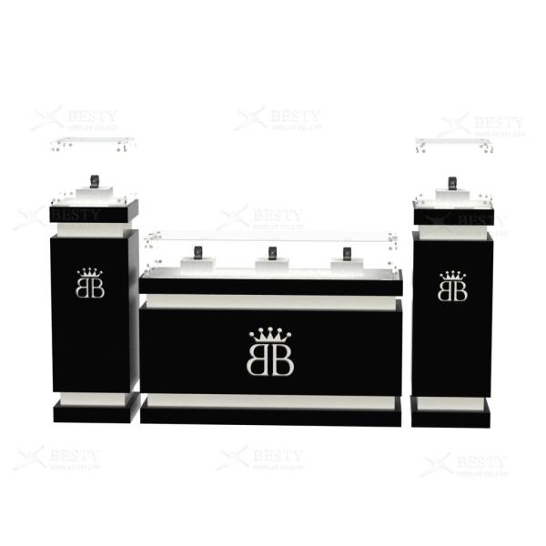 Top grade wood veneer decoration jewellery showcase