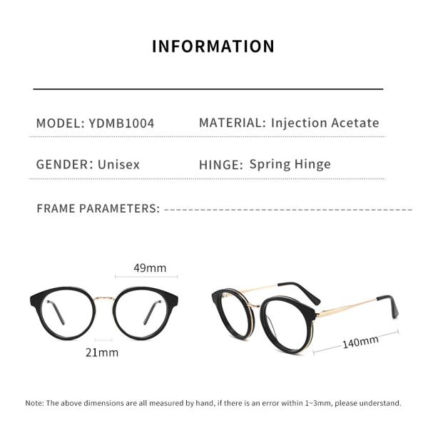 Ретро круглый OEM Очкиes ацетата и металла подгоняет ЛОГОТИП