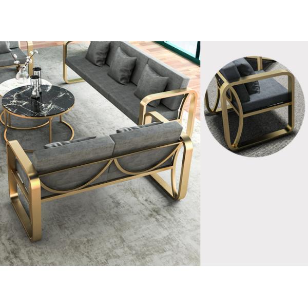 Leisure Modern Rose Gold Iron Metal Lounge sofa single 2 seater sofa