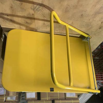 Trole dobrável 900x600mm de aço amarelo da plataforma de quatro rodas para armazéns