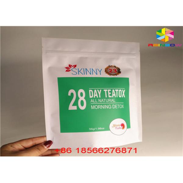 Matcha Tea Stand Up Zipper Pouch Laminated Material Aluminum Foil Recycle Kraft Paper