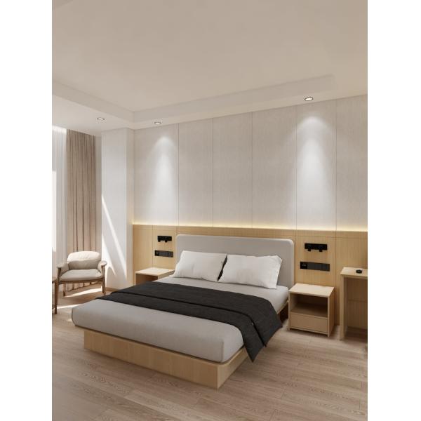 High Grade Hotel Bedroom Furniture Artificial Leather Eco - Friendly Panel