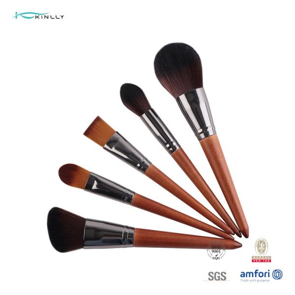 Champagne 10PCS FSC Cosmetic Makeup Brush Set Wooden Handle