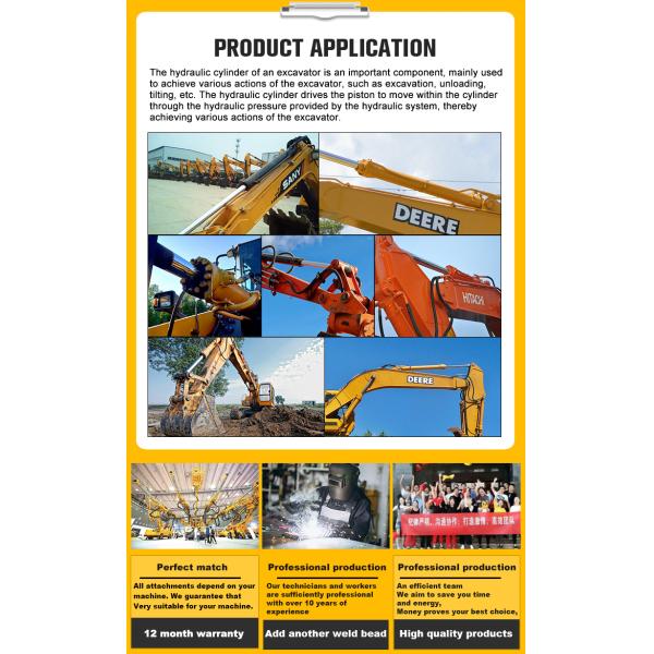 Estructura estándar de doble acción del cilindro del brazo del excavador Assy cilindro de aceite hidráulico