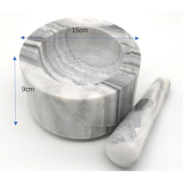 Polished Natural Marble Stone Grinder Manual With Pestle