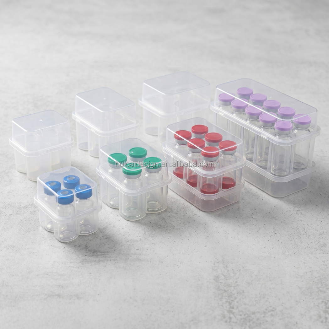 Wholesale 3ml 5ml 10 ml Transparent Freeze-dried Powder Vaccine Storage Plastic Box pp Vials Box Peptide Case Container