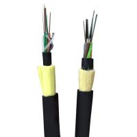 ADSS 48 núcleo de doble chaqueta de fibra exterior Cable de alambre de aramida resistencia del hilo resistente a los rayos UV para la comunicación de la línea de energía