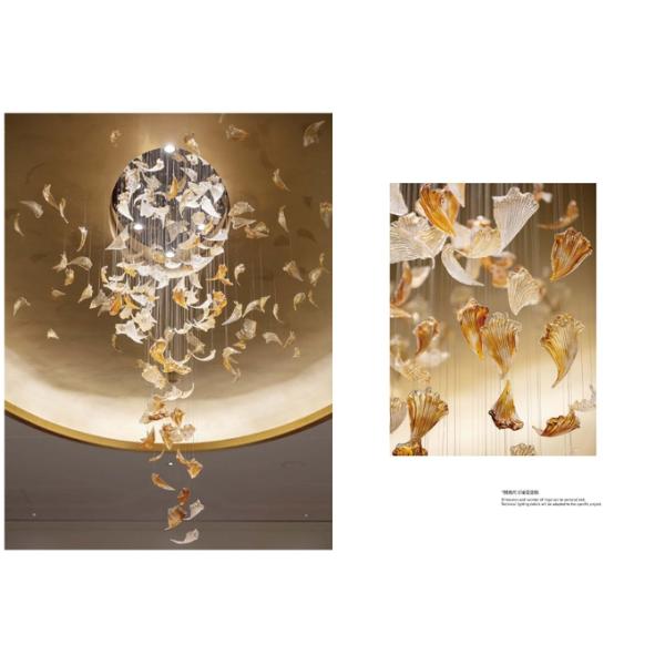 Вилла Дуплекс Лестница Гостиная Креативный на заказ Люстра стеклянный лепесток Подвесная художественная лампа