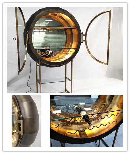 OEM Interior Stainless Steel Wine Cabinet Living Room Liquor Cabinet