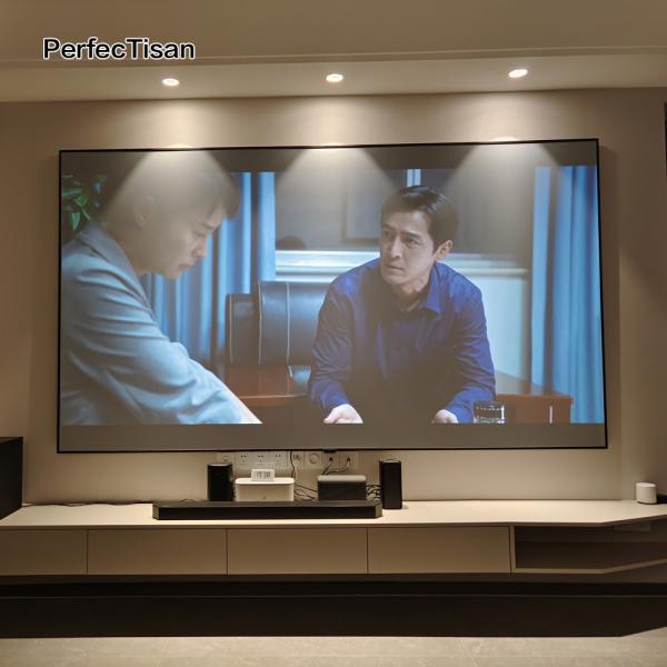 ALR Fixed Frame Projector Screen 100 Inch UST Fresnel Screen Daytime