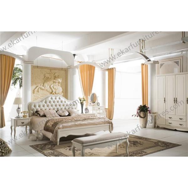 Rococo furniture, solid wood double bed 8009