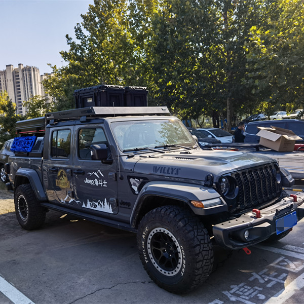 Strong and Aluminum Alloy Perimeter Guard for Jeep Wrangler JL JK Roof Rack Tray Platform Luggage Bracket