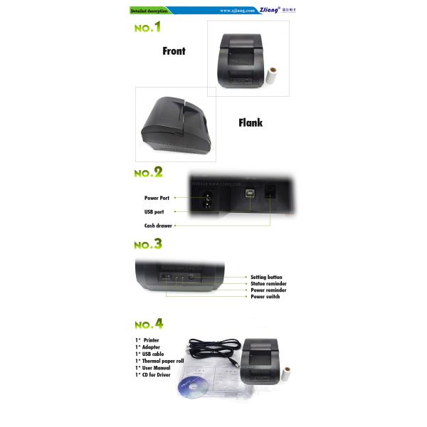 2 Inch 58mm USB Thermal Receipt Printer For Ticket Restaurant Supermarket Store