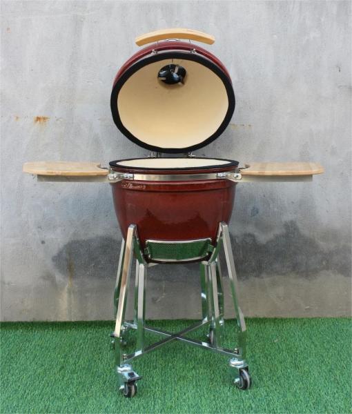 18 Inch Kamado Barbecue Grill Smoker Ceramic Tropical Red Color 48cm