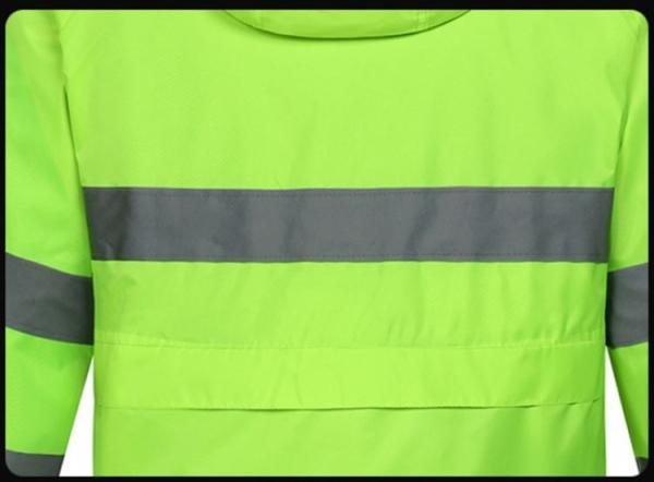 Reflective Raincoat, Classic Raincoat Waterproof Hi Vis Reflective Long Rain Jacket ANSI Class 3 Yellow, 4X-Large