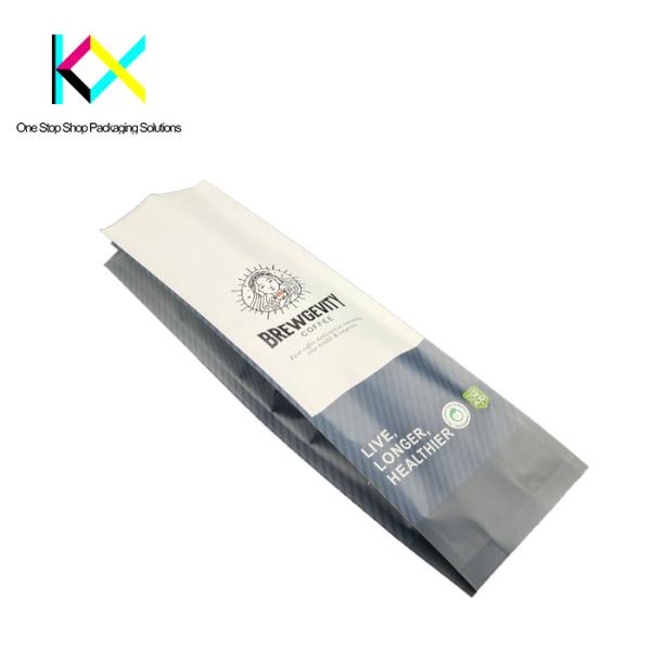 Home Compostable Packaging Bags Quad Seal Pouch For Coffee Packaging