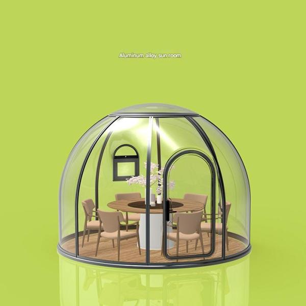 Transparent Extended Star Room Bubble House as Fire Protection for Camping and Moisture/Sun Protection