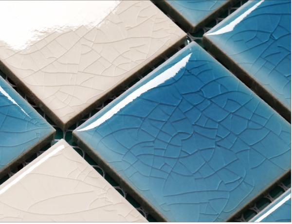 303x303mm Crack Glazed Swimming Pool Mosaic Tiles Alkali Proof