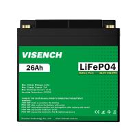 Visench Best Seller États-Unis Allemagne Royaume-Uni Canada 12,8 v 26Ah Cycle profond 12 volts Piles au lithium-ion 12V 26ah Piles LiFePO4