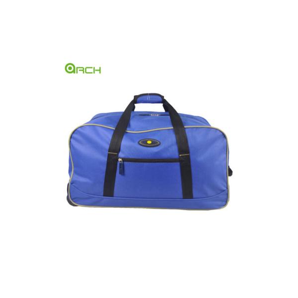 Rolling Bag Printing 600d Polyester Luggage Wheeled Duffle with One Front Pocket