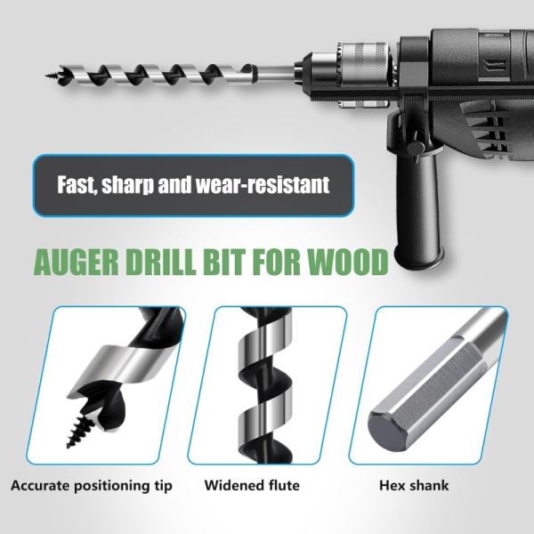 230mm 450mm Woodworking Drill Bits 6mm - 25mm Metric Drill Bits