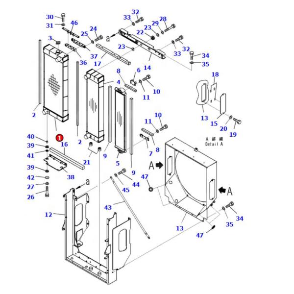 Aluminum Water Tank Radiator 950gc 387-6051 950gc Wheel Loader Engine Cooling Radiator