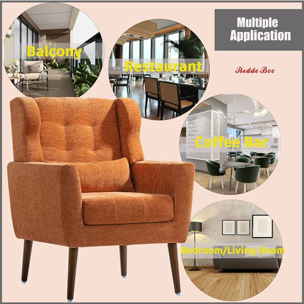 Comfy Accent Linen Fabric Single Sofa Chair Seater For Bedroom Reading