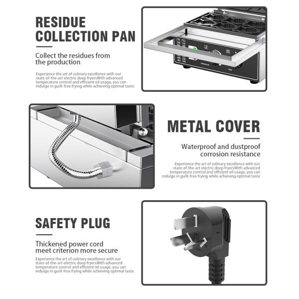 Электрический мини-рыбный тайяки изготовляющий из нержавеющей стали 6 рыбьи вафли пекарня