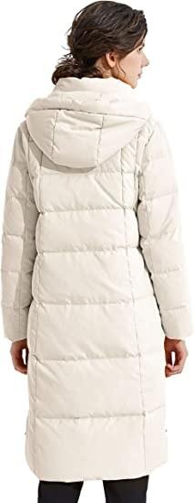 90% White Duck Down Hooded Puffer Thickened Down Jacket With 2 Pocket