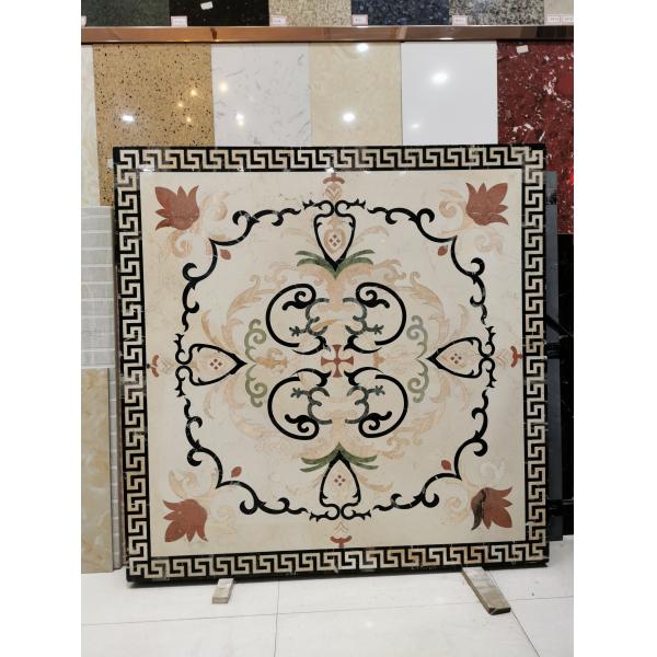 Deluxe Interior Lobby Water Jet Medallion Flower Marble Petterns Decorative Wall