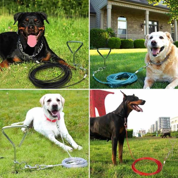Large Tie Out Cable Heavy Duty For Dogs Up To 100 Lbs