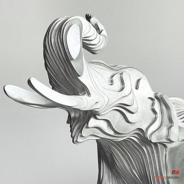 Custom Metal Animal Statue Life-Size Bronze Elephant Sculpture Made of Stainless Steel
